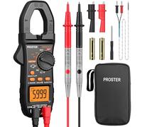 Proster Pince Ampèremétrique AC/DC Multimetre Professionnel 800A LPF LOZ | 6000 Comptes TRMS, NCV, Courant Tension 800A/600V AC/DC, Continuité Résistance Diode Hz, Capacité, Alerte Haute Tension