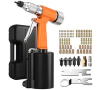 Proster Pistolet à Ecrou Pneumatique Kit de Réglage d'écrou à Riveter Pneumatique Robuste Acier Inoxydable 100 pcs Pistolet à Insert M4 M5 M6 M8 M10