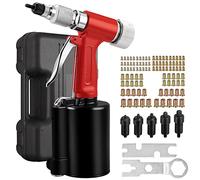 Proster Riveteuse Pneumatique pour 1400 kgf Écrous M4-M10 Outil Hydraulique Professionnel Usage Intensif avec 100 Écrous, Kit de Rivetage Complet pour Atelier Automobile et Construction avec Mallette