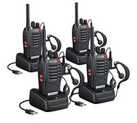 Proster Talkie Walkie Longue Portée Rechargeable avec Écouteurs （4PCS） | PMR446 Sans Licence, 16 Canaux, 1500mAh 10H Grande Autonomie, Portée Stable 1,5km, VOX Mains Libres et Lampe Torche