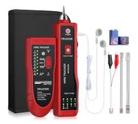Proster Traceur de Câble Électrique RJ45 RJ11 Ethernet LAN - Testeur de Câble Réseau Multifonction avec Continuité et Toner Tracer - Outil Idéal pour Techniciens Télécom et Bricoleurs Domestiques Red