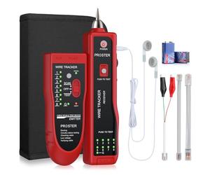 Proster Traceur de Câble Électrique RJ45 RJ11 Ethernet LAN - Testeur de Câble Réseau Multifonction avec Continuité et Toner Tracer - Outil Idéal pour Techniciens Télécom et Bricoleurs Domestiques Red