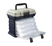 Prostore Organisateur de boîtes - Boîtes de rangement avec couvercle | Boîtes de rangement empilables en plastique super solides | Empilables et recyclables | Multi-usages pour le bureau et la maison