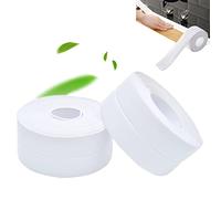 ProsXinty 2 Rouleaux Adhésif étanche Bande d'Etanchéité, Bande etancheite autocollante; Convient pour la salle de bain, la cuisine, le ruban imperméable d'angle (3,2 M), blanche, 4