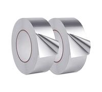 ProsXinty Ruban Adhésif Aluminium, Aluminium Bande d'étanchéité, scotch aluminium etanche, Pour cuisine, salle de bain, électricien, surface métallique, 30m*30mm (2 rouleaux, argent)