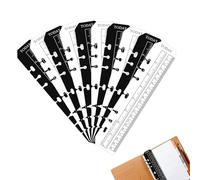 prota Lot de 10 règles A5 - Marque-page pour ordinateur portable - Règle de recherche de page - Marqueur de page en plastique - 6 trous - Pour classeur A5 - 6 trous - Noir + transparent
