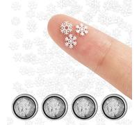 prota Lot de 360 mini flocons de neige blancs à paillettes - Décoration pour scrapbooking, bricolage, fête d'hiver, décoration des ongles