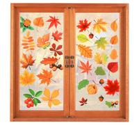 prota Lot de 6 autocollants pour fenêtre d'automne - Décoration d'automne - Pour fenêtre de Thanksgiving - Décoration d'automne - Pour fenêtres, portes, miroirs