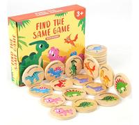Protado Jeu de mémoire en bois pour enfants, 24 cartes assorties avec 5 autocollants de tatouage, jeu éducatif d'association de mémoire pour le développement de l'apprentissage précoce des enfants -