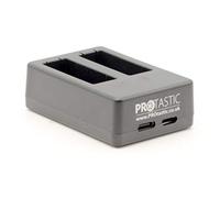 PROtastic® Chargeur de Batterie Double USB 100% compatible avec GoPro Hero5 / Hero6 / Hero7