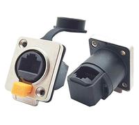 PROtastic Lot de 3 prises Ethernet RJ45 pour panneau IP65 - Étanche et résistant aux intempéries - Avec prise à angle droit à 90 degrés à l'intérieur