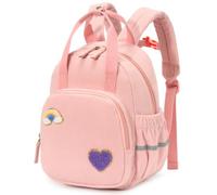 PROTAURI Sac à Dos Enfant Maternelle Fille 2-5 Ans 8.9L, Rose Arc-en-ciel | sangle poitrine réfléchissant imperméable léger respirant ergonomique sifflet Velours Vintage Sifflet