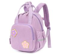 PROTAURI Sac à Dos Enfant Maternelle Fille 2-5 Ans 8.9L, Violet Fleur | sangle poitrine réfléchissant imperméable léger respirant ergonomique sifflet Velours Vintage Sifflet