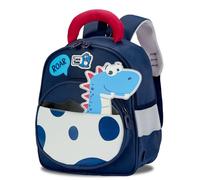 PROTAURI Sac à Dos Enfant Maternelle Garçon 2-6 Ans 11L Dino, Bleu | sangle poitrine réfléchissant imperméable léger respirant ergonomique DIN A4 Dinosaure 3D