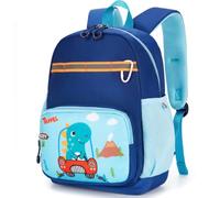 PROTAURI Sac à Dos Enfant Maternelle Garçon 3-7 Ans 9L, Dino Design | sangle poitrine réfléchissant imperméable léger respirant ergonomique DIN A4 Outdoor sifflet Dinosaure 3D Sifflet