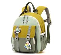 PROTAURI Sac a Dos Enfant Maternelle pour Garçon de 2 à 5 Ans, Cartable Maternelle Réfléchissant avec Sangle de Poitrine, Imperméable et Léger, Vert