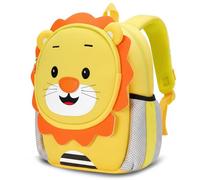 PROTAURI Sac a Dos Pour Enfants pour Garçon 1-4 Ans, Sac a Dos Maternelle Réfléchissant avec Cordon de Sécurité, Cartable Maternelle Respirant et Léger, Motif Lion Jaune