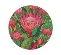 Protea Plaque ronde en métal Motif fleurs africaines exotiques