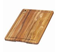 Proteak Grain de bord rectangulaire avec trou d'angle et rainure de jus 16 x 12 x 0,75 cm