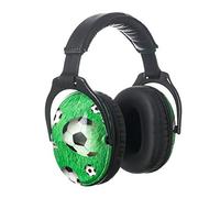 PROTEAR Confortable, Réglable et ajustable Protection Auditive pour Enfants SNR 28 dB, Prévient les Troubles Auditifs (Football Vert)