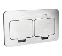 ProTec - Prise de Sol étanche Initiale 16A 2P+T IP55 - Métal brossé (Carrée, Double prise de Sol)