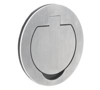 Protec - Prise de Sol Étanche Ronde Simple 16A 2P+T IP55 - Métal Brossé Gris - Couvercle à Charnière Renforcée et Bornes Automatiques - Dimensions Compactes - 1 Poste