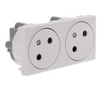 Protec - Prise double affleurante 16A - Blanc - FORTYfive blanc