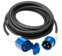 Protec - Prolongateur Schuko CEE P17 10m IP44 - Noir/Bleu