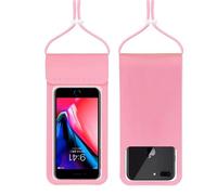Protec Sea Pochette Étanche IPX8 jusqu'à 30 m, TPU Haute Résistance, Double Sécurité 4 Points, Tactile & Photo, Cordon Réglable Tour de Cou (Rose)