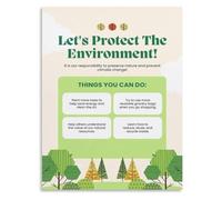 Protect Environment Poster Eco Friendly Living Tips | Green protection sustainability learning(Unframed,08X12inch(20X30cm))