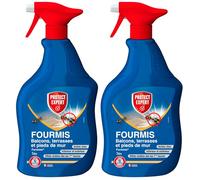 PROTECT EXPERT 2 Sprays Anti-Fourmis - Balcons & Terrasses Prêt Emploi 2x1L
