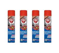 PROTECT EXPERT 4 Aérosols Anti Nids De Guêpes & Frelons - 4x600ml - Mousse Et Jet Longue Portée - Traitement A Distance - Pulvérisation Jusqu’à 3 Mètres - Action Choc & Foudroyante GUEPMOUS600X4