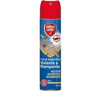 PROTECT EXPERT Aérosol Foudroyant Insectes Volants & Rampants - 600ml - Moustiques Mites Alimentaires Rampants Fourmis Puces - Action Curative & Préventive VOLRAMP600
