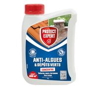 PROTECT EXPERT Anti Algues & Dépôts Verts - Concentré - Toitures Murs Terrasses - 1L - Jusqu'à 400m² - Protection Longue Durée Pendant 6 Mois - Sans Rinçage - DIMAX1