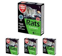PROTECT EXPERT Anti Rat 150 g - 6 sachets Céréales prêt à l'emploi - Efficacité Maximale - Très Appétent - Une Ingestion Suffit (Lot de 4)
