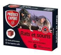 Protect Expert Anti rats & souris Efficacité Radicale – 10 blocs extrudés fluorescents 300 g