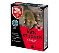 Protect Expert - Anti rats et souris DIF140, efficacité radicale, lieux secs, 7 sachets 140 g