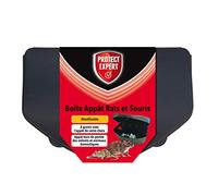 PROTECT EXPERT Boite Appât Rats & Souris - Sécurisée avec Clé de Fermeture - Réutilisable - Résistante - Tunnel Double Entrée - À Garnir avec Différents Appâts RASOUBOIT