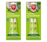 PROTECT EXPERT 4 Gêls Anti-Fourmis & Fourmilières - Tubes Appâts - 4x15g - Prêt-à-l'emploi - Utilisation Sécurisée - Intérieur & Abords De La Maison - A Base De Fleurs De Chrysanthème FTUBNAT2NX2