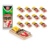 PROTECT EXPERT Piège à Rats - 12 Tapettes - Socle Bois Certifié FSC | Armement Facile - Réutilisables - Capture Rapide - Appât à Déposer - RATAP1NX12