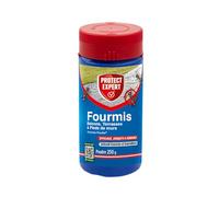 PROTECT EXPERT Poudre Anti-Fourmis Insecticide 250g - Traite jusqu'à 75m2 - Action Choc & Longue Durée - Intérieur Extérieur Jardin Terrasse Balcon - Poudrage Arrosage FOURPOUD250
