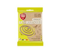 PROTECT EXPERT SPIRNAT8 Spirale Anti Moustique X8 | A Base De Geraniol | Duree Totale De 4h | Efficaces Moustiques Tigres |