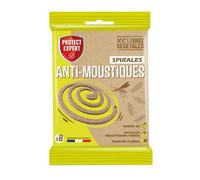 PROTECT EXPERT SPIRNAT8 Spirale Anti Moustique X8 | A Base De Geraniol | Duree Totale De 4h | Efficaces Moustiques Tigres |