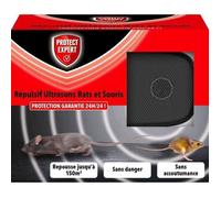 PROTECT EXPERT Ultrason Rats & Souris - Répulsif Anti Rats et Souris - sans Accoutumance - Repousse jusqu'à 150 m2 - Protection Garantie 24h/24, Noir