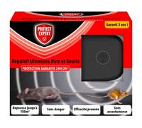 PROTECT EXPERT Ultrason Rats & Souris - Répulsif Anti Rats et Souris - sans Accoutumance - Repousse jusqu'à 150 m2 - Protection Garantie 24h/24, Noir