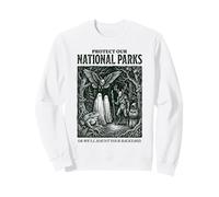 Protect Our National Parks Mothman Cryptid Weirdcore Horror Sweatshirt