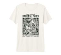 Protect Our National Parks Mothman Cryptid Weirdcore Horror T-Shirt Haut de Gamme