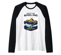 Protect Our National Parks Retro Vintage Randonnée Homme Femme Manche Raglan