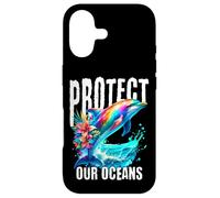 Protect Our Oceans Rainbow Dolphin Eco Awareness Art Coque pour iPhone 17