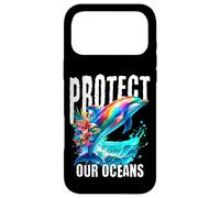 Protect Our Oceans Rainbow Dolphin Eco Awareness Art Coque pour iPhone 17 Pro Max